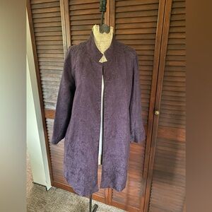 Eileen Fisher Plum Textured Open Coat (S/P)